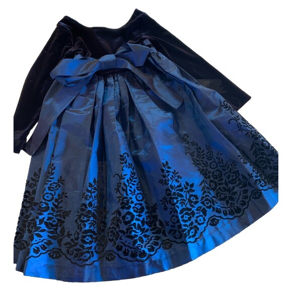 Vintage Bonnie Jean Velvet Taffeta Fairy Victorian Holiday Party Dress Girl's 4 - Picture 5 of 11